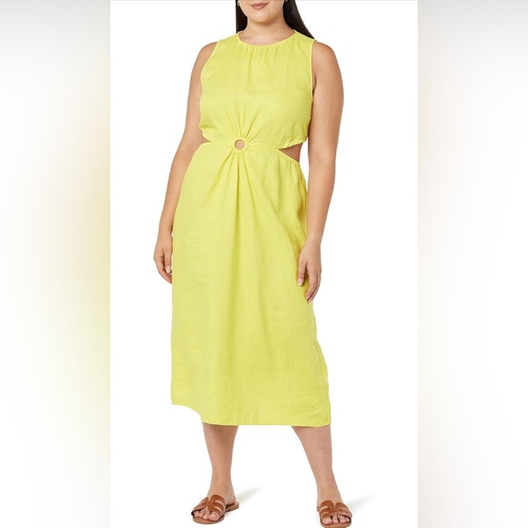 The Drop Dresses & Skirts - 100% Linen Women's Sade Cutout Midi Dress